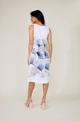 Dolcezza 'Indigo Melody' Linen Sleeveless Dress - Style 25792